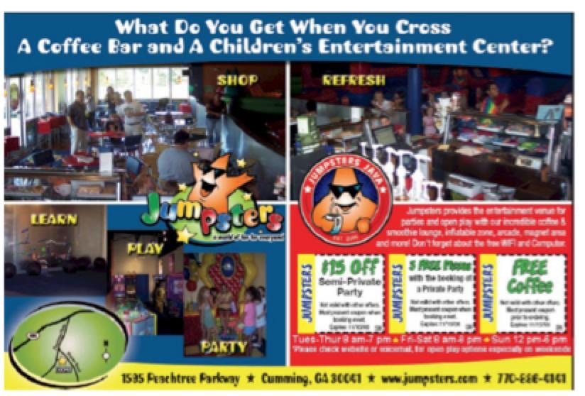 A printed flyer for Jumpsters and Jumpsters Java.
